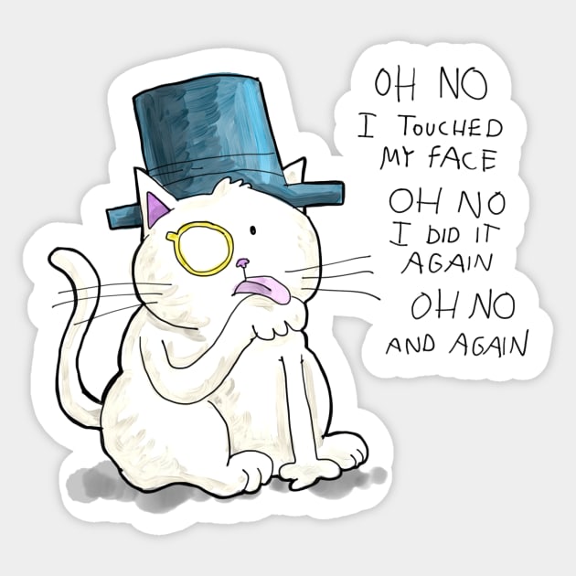 Dapper Cat - Face touch Sticker by johnnybuzt